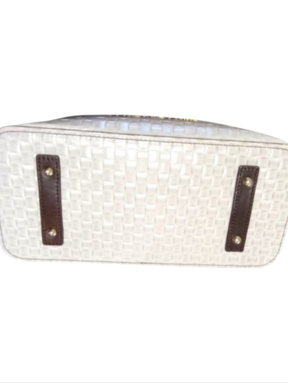 Dooney & Bourke Liliana White Woven Tote Bag with Matching Pouch and Dusty EUC - Picture 3 of 4